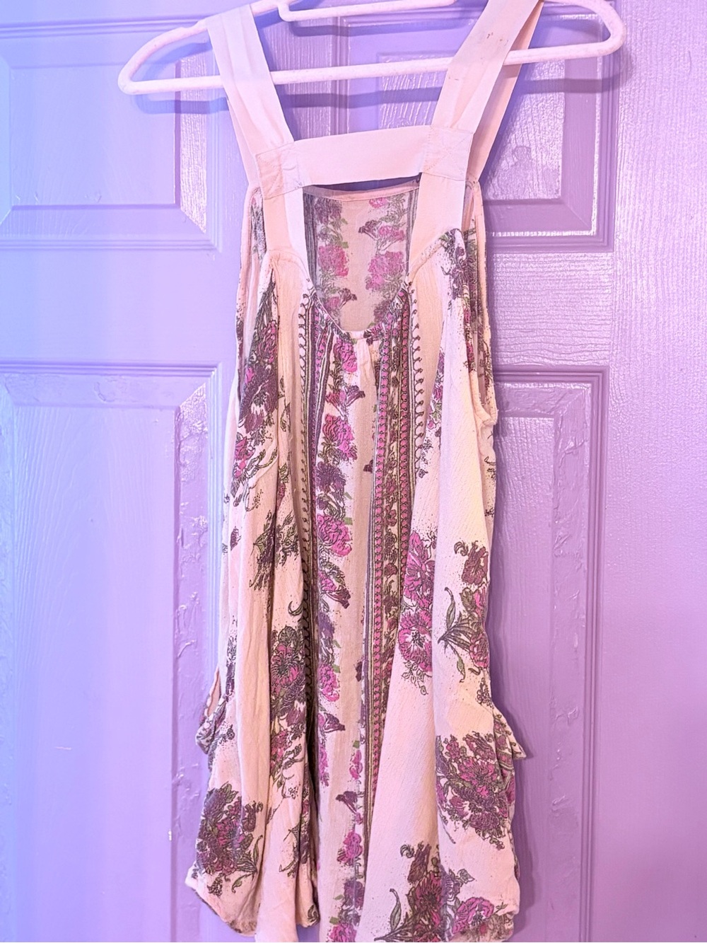 Y2K Free People Pink Floral Panel Apron Dress for Women - Picture 4 of 6